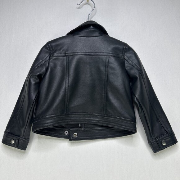 Joe Fresh Faux Leather Jacket Baby Toddler Size 12-18 Month Black - Picture 6 of 7